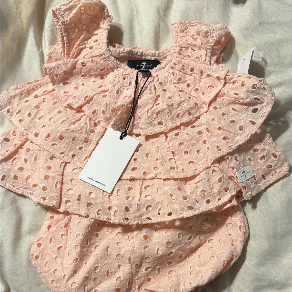 7 For All Mankind Peach Kids Matching Set